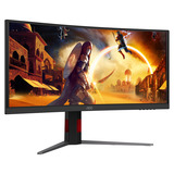 AOC CU34G4ZCA 34" Curved UltraWide gaming monitor Zwart/rood, HDMI, Displayport, USB-C, 250 Hz