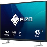 EIZO FlexScan EV4340X-BK 42.5" 4K Ultra HD monitor Zwart, 1x DisplayPort, 2x HDMI, 2x USB-C, 2x USB-A, 1x RJ-45