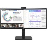 LG UltraWide 34BQ77QC-B 34" Curved monitor Zwart, 2x HDMI, 1x DP, USB-A, USB-C, HDR10, LAN, webcam, microfoon