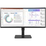 LG UltraWide 34BQ77QC-B 34" Curved monitor Zwart, 2x HDMI, 1x DP, USB-A, USB-C, HDR10, LAN, webcam, microfoon