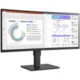 LG UltraWide 34BQ77QC-B 34" Curved monitor Zwart, 2x HDMI, 1x DP, USB-A, USB-C, HDR10, LAN, webcam, microfoon