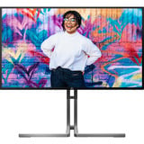 AOC U27U3CV 27" 4K Ultra HD monitor Zwart/zilver, 1x DisplayPort, 2x HDMI, 2x USB-C, 4x USB-A, 1x RJ-45