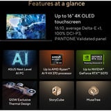 ASUS ProArt P16 (H7606GP-SR010X) 16"  Copilot+ laptop Zwart | Ryzen AI 9 465 | RTX 5070 | 32 GB | 1 TB SSD
