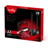 Cudy AX5400 Wi-Fi 6E Bluetooth 5.3 PCI-E wlan adapter Rood