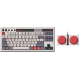 8BitDo Retro Mechanical Keyboard N Edition, gaming toetsenbord Grijs/donkerrood, FR lay-out, Kailh Box White, TKL, Bluetooth Low Energy, Wireless 2.4G, USB