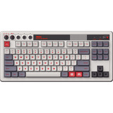 8BitDo Retro Mechanical Keyboard N Edition, gaming toetsenbord Grijs/donkerrood, FR lay-out, Kailh Box White, TKL, Bluetooth Low Energy, Wireless 2.4G, USB