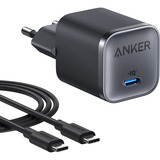 Anker Nano Charger (45W) met USB-C-kabel Zwart