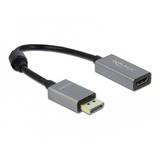 DeLOCK Actieve DisplayPort 1.4 naar HDMI  adapter Grijs/zwart
