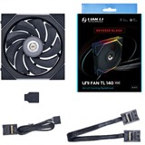 Lian Li UNI FAN TL 140 Reverse Blade RGB case fan Zwart, 140 x 144 x 28 mm, PWM