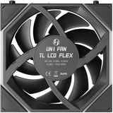 Lian Li UNI FAN TL LCD FLEX 120 Reverse Wireless RGB case fan Zwart, 124 x 120 x 28 mm, PWM