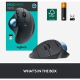 Logitech M575 ERGO Draadloze Trackball Muis Grafiet, 2,4 GHz, Bluetooth Low Energy