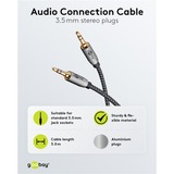 goobay Plus 3,5 mm stereo jack kabel Zwart/zilver, 3 meter