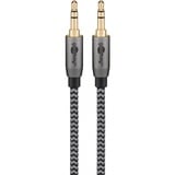 goobay Plus Audio 3,5 mm aux stereoverbindingskabel Zwart/zilver, 3 meter