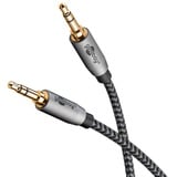 goobay Plus Audio 3,5 mm aux stereoverbindingskabel Zwart/zilver, 3 meter