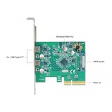 DeLOCK PCIe x4 naar 2x externe USB-C 3.2 Gen 2 usb-controller 