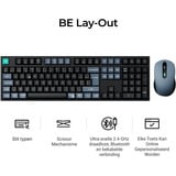 Keychron B36 toetsenbord + BM25 muis, desktopset Zwart/grijs, BE-Layout (AZERTY), Scissor switches, Bluetooth, 2.4GHz