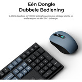 Keychron B36 toetsenbord + BM25 muis, desktopset Zwart/grijs, BE-Layout (AZERTY), Scissor switches, Bluetooth, 2.4GHz