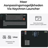 Keychron B36 toetsenbord + BM25 muis, desktopset Zwart/grijs, BE-Layout (AZERTY), Scissor switches, Bluetooth, 2.4GHz