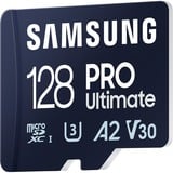 Samsung PRO Ultimate 128 GB microSDXC geheugenkaart Blauw, UHS-I U3, Class 3, V30, Incl. kaartlezer