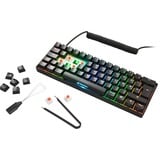 Sharkoon SKILLER SGK50 S4, gaming toetsenbord Zwart, US lay-out, Kailh Blue, RGB leds, Hot-swappable, 60%