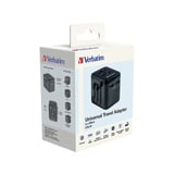 Verbatim Universele reisadapter UTA-01 reisstekker Zwart, 2x USB-A