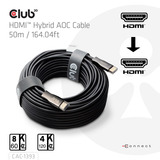 Club 3D HDMI Hybrid AOC kabel 8K60Hz/4K120Hz 50m Zwart