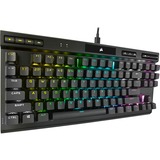 Corsair K70 RGB TKL CHAMPION SERIES mechanisch gaming toetsenbord Zwart, BE lay-out (AZERTY), Corsair OPX, 80% (TKL)	, RGB leds, TKL, PBT double-shot
