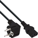 InLine Eurostekker naar C13 voedingskabel Zwart, 30 cm