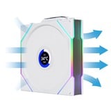 Lian Li UNI FAN TL 120 LCD Wireless RGB case fans Wit, 3 stuks, 120 x 124 x 28 mm, PWM, 1x 9-pin USB, incl. controller