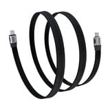 Sitecom USB-C Full Feature platte kabel Zwart, 1 meter