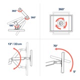 Ergotron LX Wall Monitor Arm monitorarm Zwart