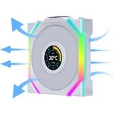 Lian Li UNI FAN SL120 LCD Reverse Wireless RGB case fan Wit, 120 x 124.5 x 28 mm, PWM