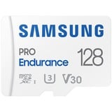 Samsung PRO Endurance 128 GB microSDXC geheugenkaart Wit, UHS-I U3, Class 10, V30, Incl. SD-Adapter