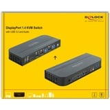 DeLOCK DisplayPort 1.4 + USB 3.0 en audio kvm-switch 