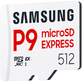 Samsung P9 Express 512 GB microSDXC Express geheugenkaart Wit, Class 3 (U3), UHS-I U3, V30, A1