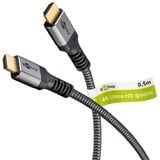 goobay Plus High-Speed HDMI-kabel met Ethernet Grijs, 0,5 meter