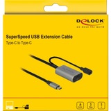 DeLOCK Actieve USB-C 3.2 Gen 1 verlengkabel Zwart, 5 meter