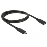 DeLOCK USB-C male > USB-C female verlengkabel Zwart, 1 meter