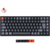 Keychron K2-C1H, toetsenbord Zwart, BE Lay-out, Gateron G Pro Red, RGB-leds, 65%, Double-shot ABS, Hot-swappable, Bluetooth