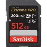 SanDisk Extreme PRO 512 GB SDXC geheugenkaart Zwart, UHS-I, Class 10, U3, V30