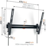 Vogels COMFORT TVM 3615 Kantelbare tv-beugel wandmontage  Zwart, 40-77"