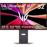 LG UltraGear evo 32GX870B-B 31.5" 4K Ultra HD gaming monitor Donkergrijs, 1x DisplayPort, 2x HDMI, 1x USB-C, 2x USB-A, 240 Hz / 480 Hz
