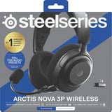 SteelSeries Arctis Nova 3P Wireless over-ear gaming headset Zwart, 2.4 GHz / Bluetooth 5.3, Pc, PlayStation 5, PlayStation 4, Switch