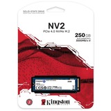 Kingston NV2 NVMe PCIe 4.0, 250 GB SSD SNV2S/250G, PCIe 4.0 x4, NVMe, M.2 2280