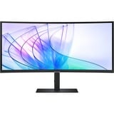 SAMSUNG LS34C652VAUXEN 34" Curved UltraWide monitor Zwart, HDMI, DisplayPort, Sound, RJ-45, USB-C