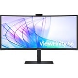 Samsung ViewFinity S6 S65VC 34" Curved UltraWide monitor Zwart, HDMI, DisplayPort, 2x USb-A, USB-B, USB-C, RJ-45