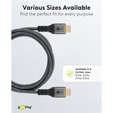 goobay Plus Ultra High-Speed HDMI-kabel Grijs, 1 meter