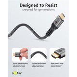 goobay Plus Ultra High-Speed HDMI-kabel Grijs, 1 meter