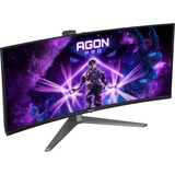 AOC OLED Agon PRO AG346UCD 34" curved gaming monitor Donkergrijs/zwart, 2x HDMI, 1x DisplayPort, USB-A, USB-C, 175 Hz