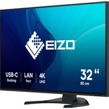 EIZO FlexScan EV3240X-BK 32" 4K UHD monitor Zwart, 2x HDMI, DisplayPort, 3x USB-A, USB-B, 2x USB-C, RJ-45